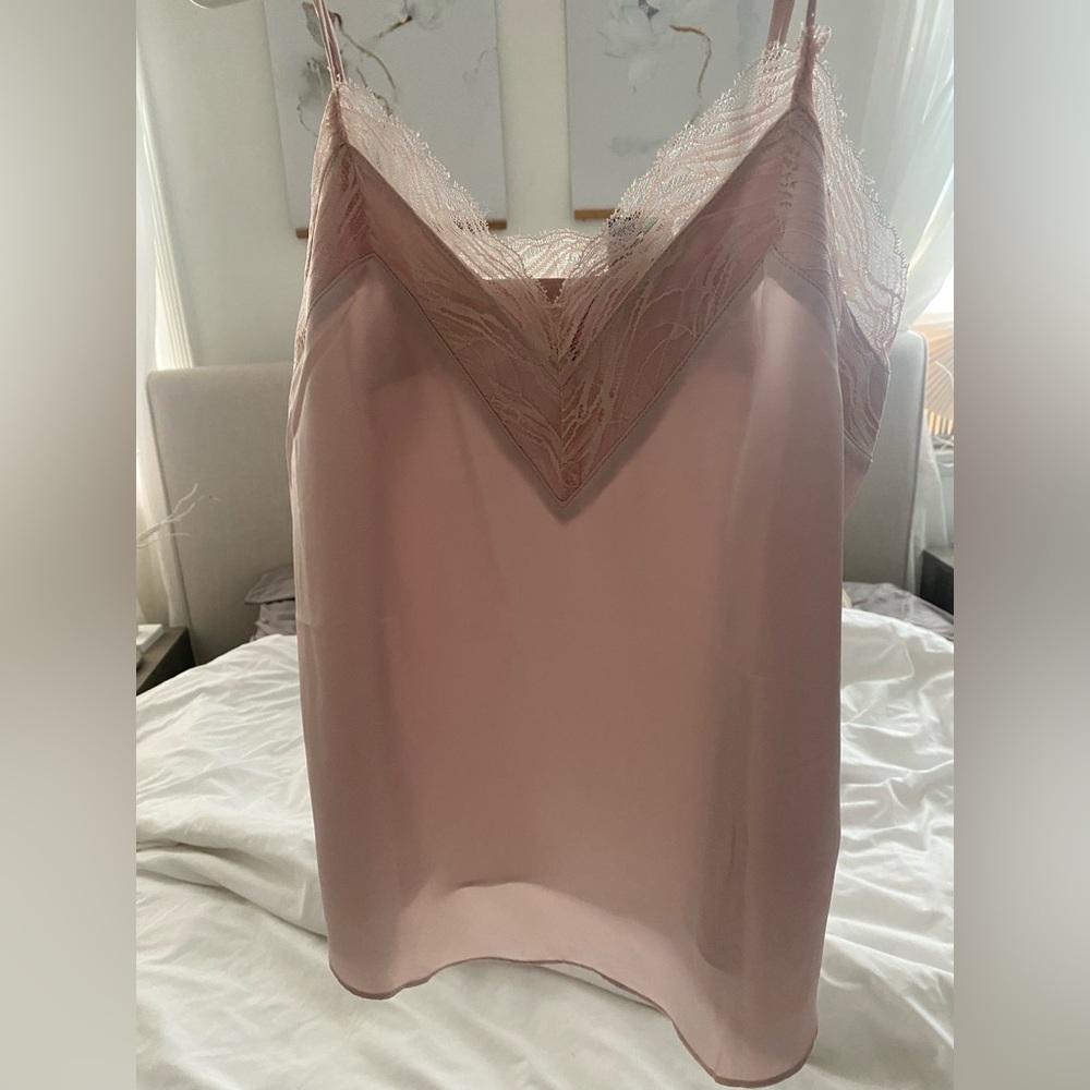 New!!! Pink Silky Lace Camisole